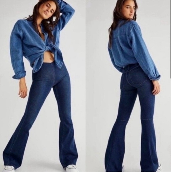 Free people flare leg jeans size 27 - Picture 3 of 8